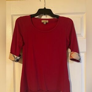 Burberry Brit Scoop Neck Check Detail Top